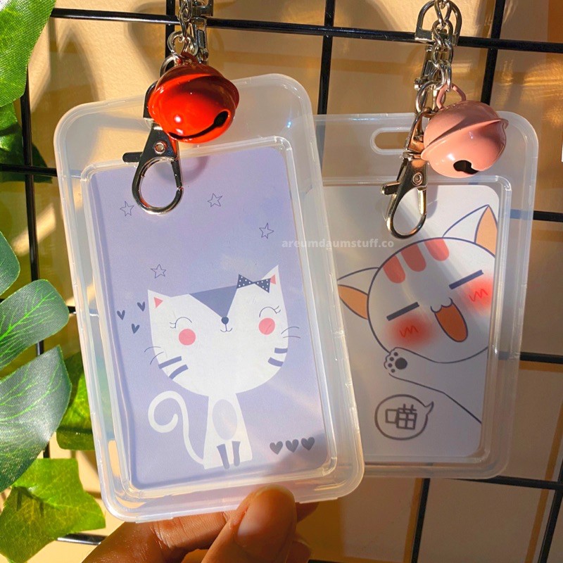 Gantungan keyring keychain card holder/photocard holder keyring keychain/ID card holder transparant