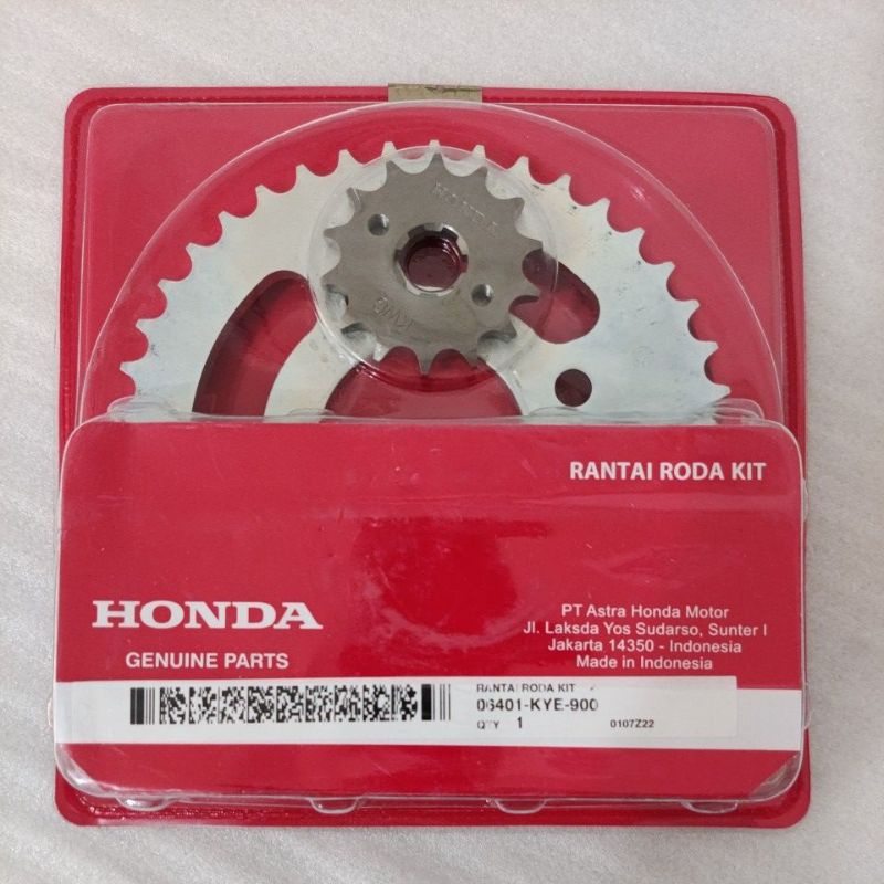 Drive Chain kit Gear Gir Set Rantai Roda Honda Megapro New 2010-214 - Verza Original 06401-KYE-900 D