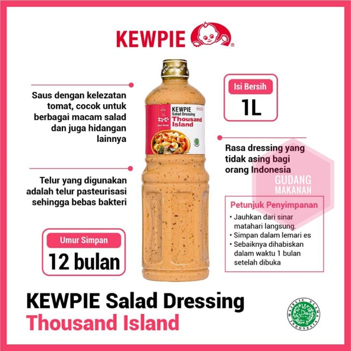 

Siap Kirim Kewpie Salad Dressing Thousand Island 1 Liter - Ekstra Bubble