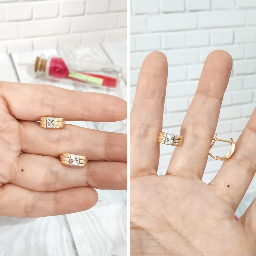 ANTING JEPIT KOMBINASI GOLD PERAK ASLI S925 CC575