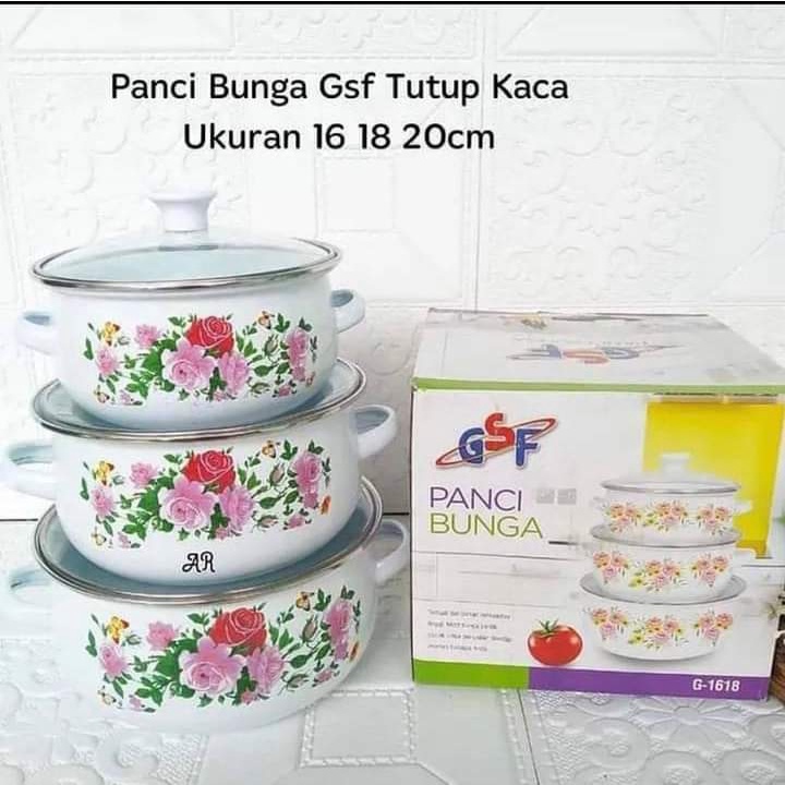 PANCI SET BUNGA 3PCS  / MANGKUK SET SERBAGUNA 3PCS / PANCI BUNGA GSF G 1618 - GSF1618 - GSF-1618