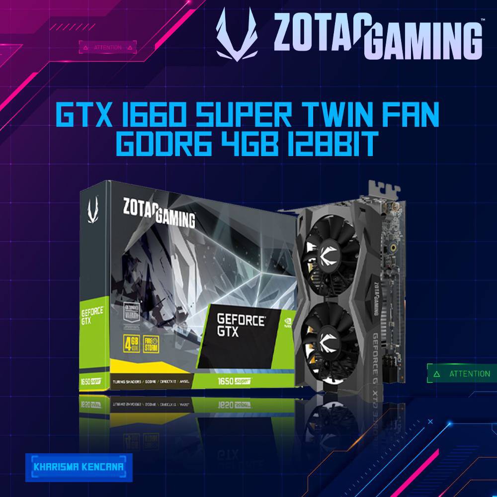 VGA ZOTAC Gaming GeForce GTX 1650 4GB DDR6 SUPER Twin Fan