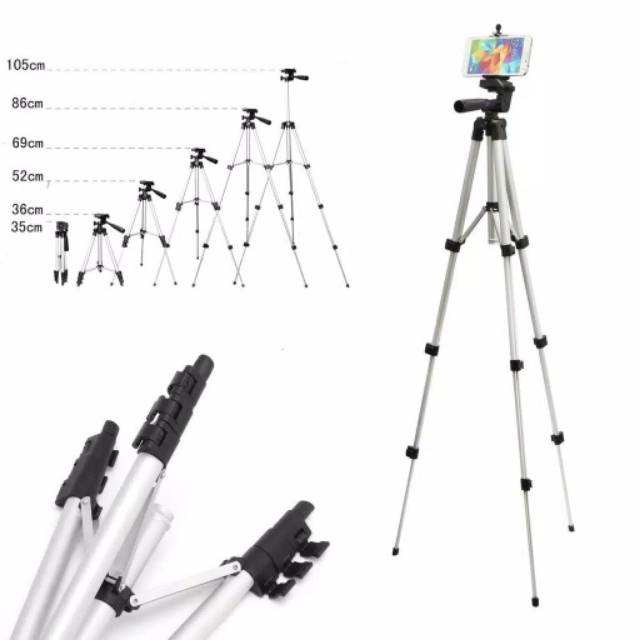 Tripod 1M Tripod 1M Bahan Aluminium + Holder U &amp; Sarung