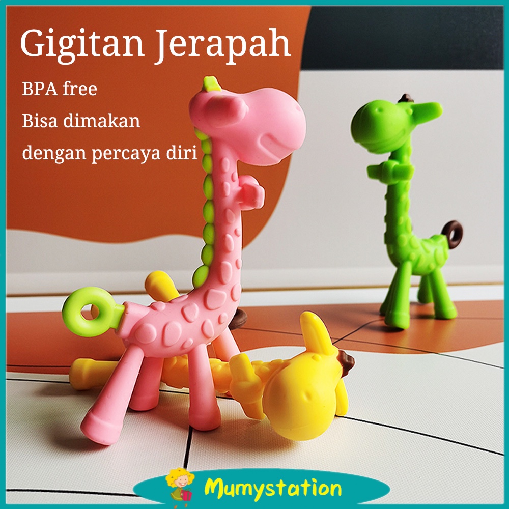 Mumystation teether bayi Mainan gigitan Bayi motif jerapah bpa free