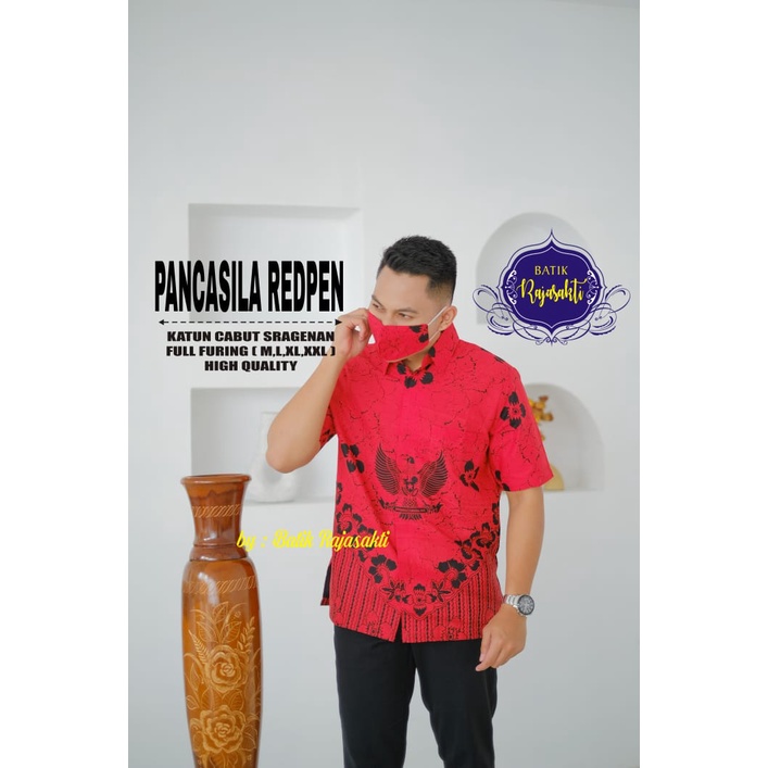 PANCASILA RED RAJASAKTI KEMEJA BATIK SOLO PRIA LENGAN PENDEK PANJANG LAPIS FURING ATASAN PREMIUM MODERN KATUN HALUS MANGESTI WIJOYO 2 MANGESTI WIJOYO MANGKUBUMI 2 MANGKUBUMI MANGKUJAGAT MANNAF SOGAN MANUK ABANG MANUK FACE TO FACE MANUK KEMBAR PUTIH MANUK