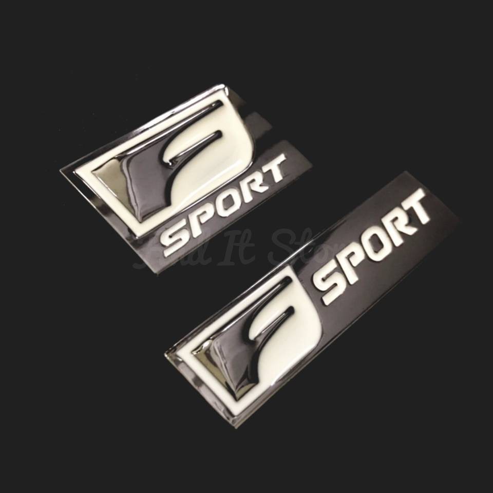 Emblem 3D metal F-Sport badge hitam Fsport F Sport car sticker mobil