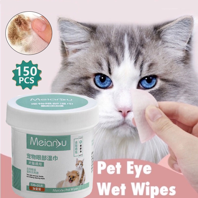 Pet Eye Wipes Tissue Pembersih Mata Anjing Kucing Tear Mata Stain Remover Pet Eye Wet Wipes Tisu Basah Pembersih Tear Stain Grooming Wipe Tear Stain/ Noda Air Mata Anjing Kucing Aloe Vera Tear Stain Remover Tissue Cat