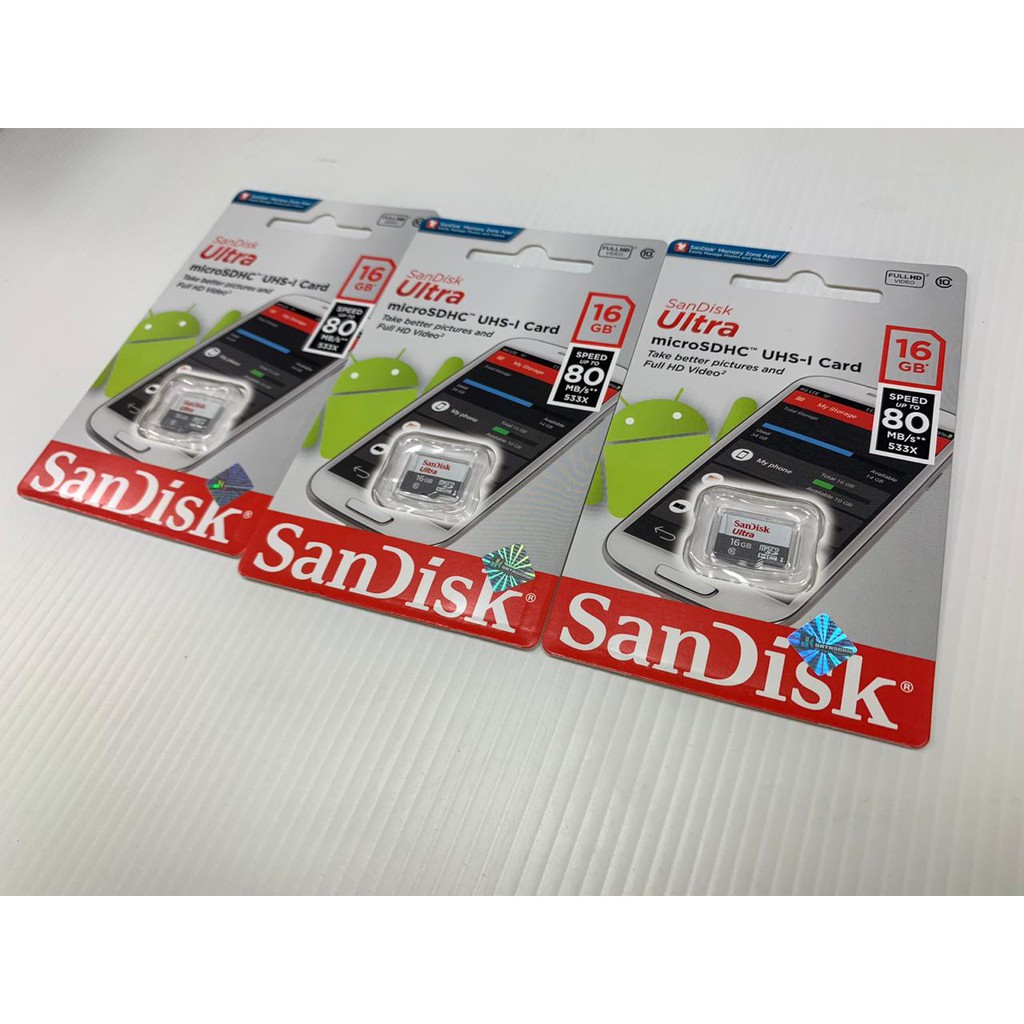 memory SanDisk Ultra Microsd class 10 16gb / 32gb / 64gb / 128GB - No Adapter