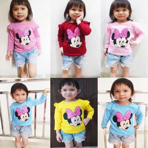 VISION ONLINE- KAOS MINNIE/ KAOS ANAK PEREMPUAN 1 TAHUN MURAH KEKINIAN/COD/GRATIS ONGKIR/KOREA