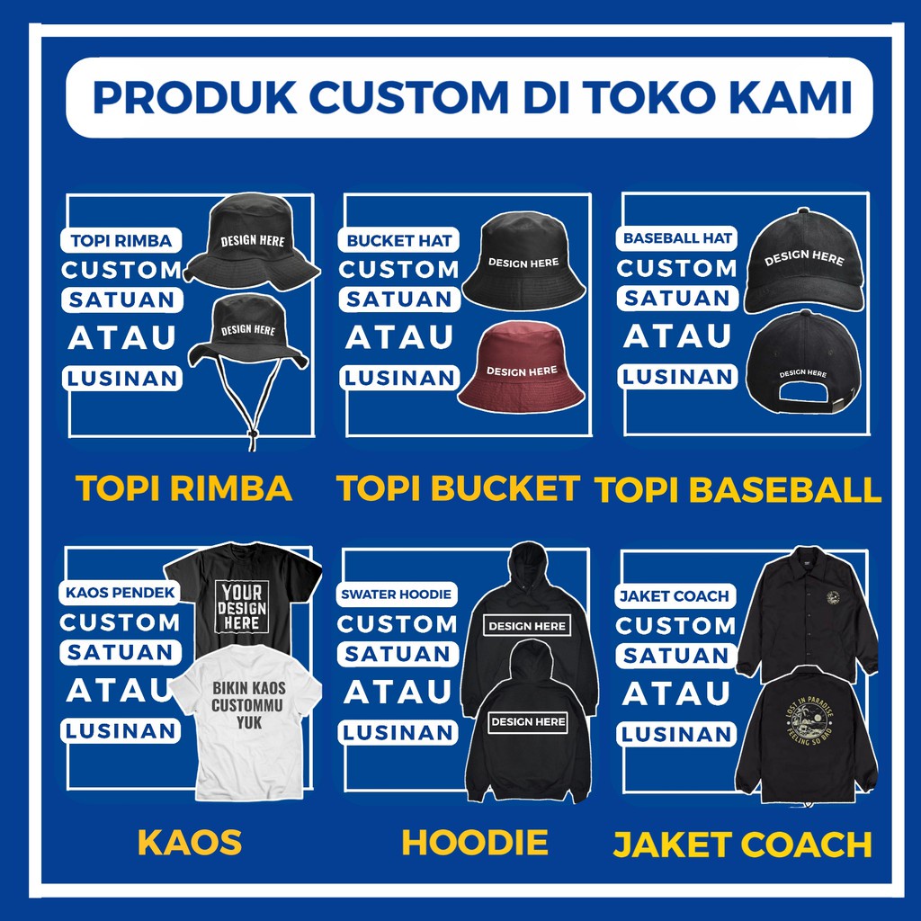 Topi Bucket Hat Pria Wanita Custom Bordir dan Sablon Design Suka Suka Korean Style