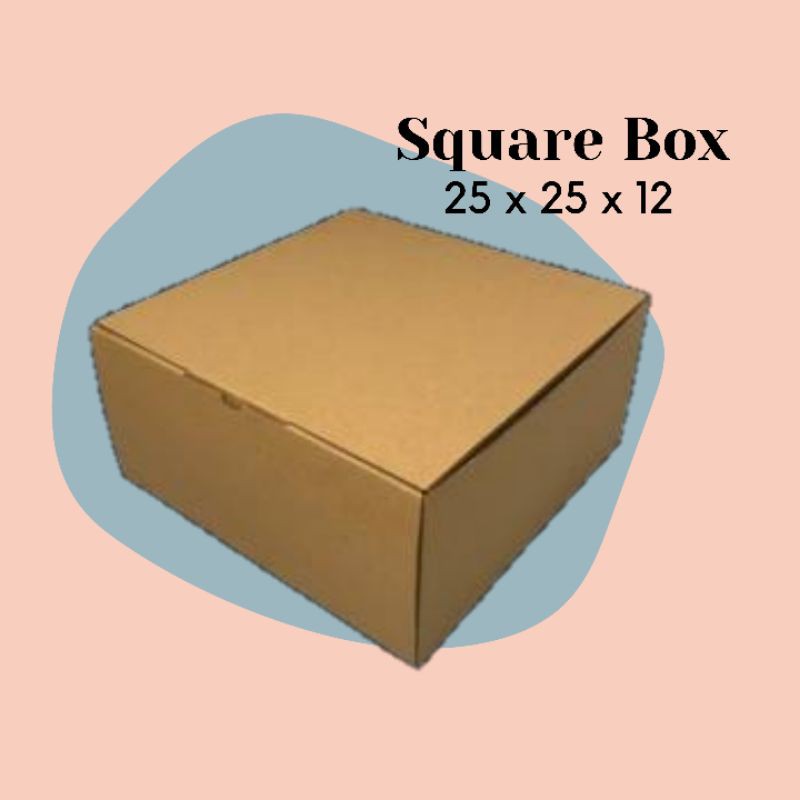 

SQUARE BOX 25x25x12 / KARDUS BOX TERMURAH / DUS PUDDING/ KEMASAN KUE BOLU // DUS COKLAT BESAR