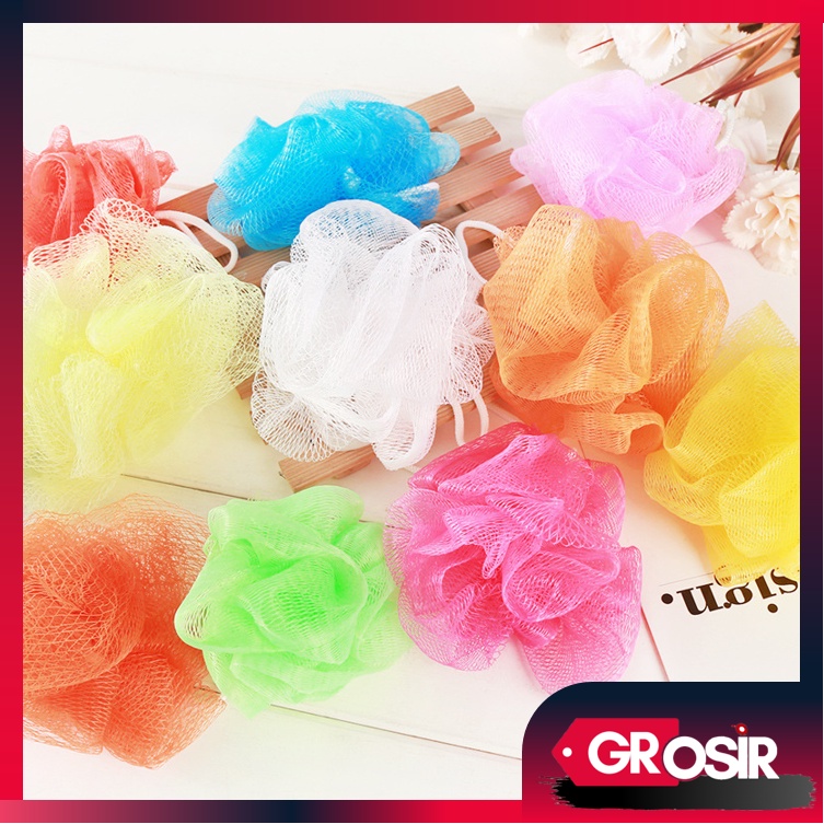 Grosir - H1023 Bath Puff / Rainbow Spon / Spons Mandi Jaring / Spons Mandi Busa / Spon Mandi Gosok