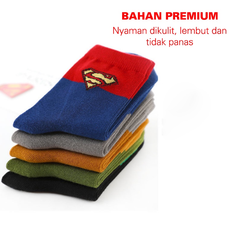 KAOS KAKI ANAK BAYI LAKI LAKI KARAKTER SUPERHERO LIGHTING SUPERMAN BAHAN TEBAL IMPORT KLB