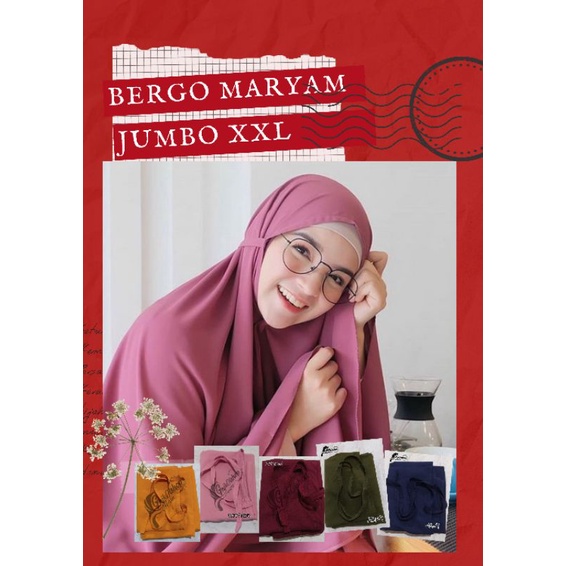 HIJAB SYAR'I//BERGO MARYAM//BERGO TALI NON PET//KHIMAR JUMBO