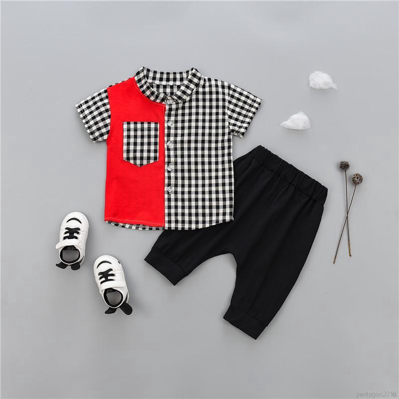 Set 2Pcs Kemeja Casual Lengan Pendek dan Celana  dengan 