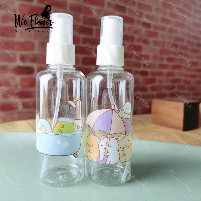 Sumikko Gurashi Botol Spray Kosong 50ml/100ml Bahan Plastik Motif Kartun Untuk Parfum