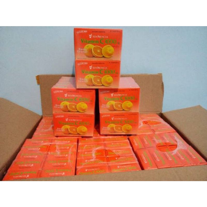 vitamin c 1000mg orange  sidomuncul 1 karton=120pak=720bks