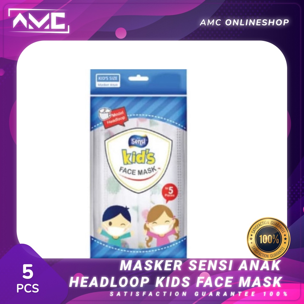 MASKER SENSI ANAK HEADLOOP KIDS FACE MASK ISI 5PCS exp05 2025