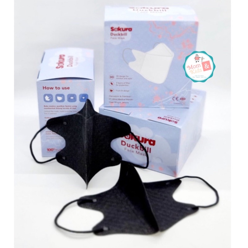 Masker Duckbill Sakura 3ply 50pcs by SEVEN | Premium Mask Kemenkes
