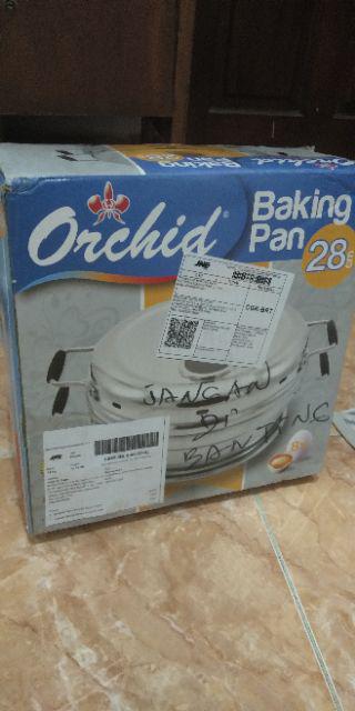 [gratis Spatula] Panci/oven Pemanggang Cake/bolu Baking Pan Orchid 28 Cm 8 Telur