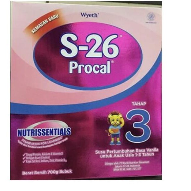 

Susu Pertumbuhan Anak 1-3 Tahun| S26 Procal Tahap 3 Vanila Box 400