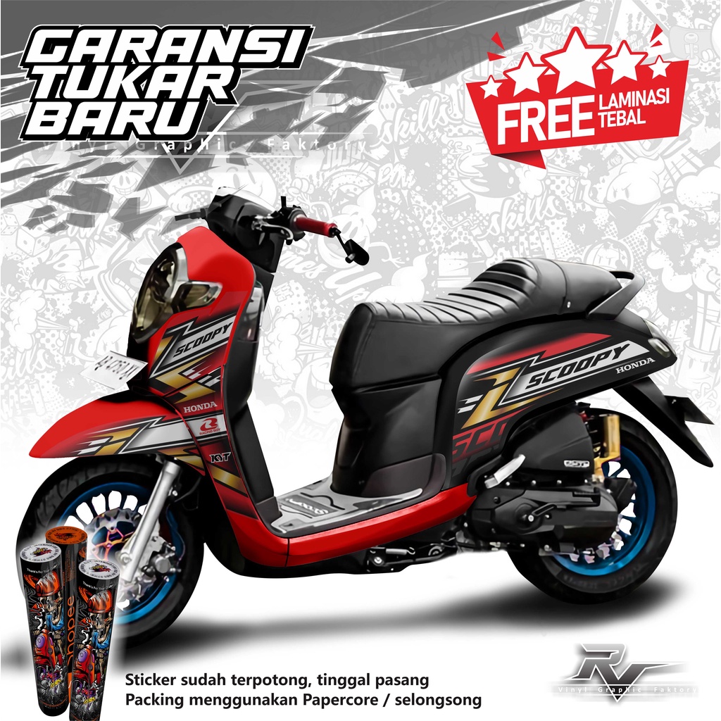 s04 Striping stiker / sticker motor Scoopy racing Custom - Cutting sticker full body new scoopy 2022