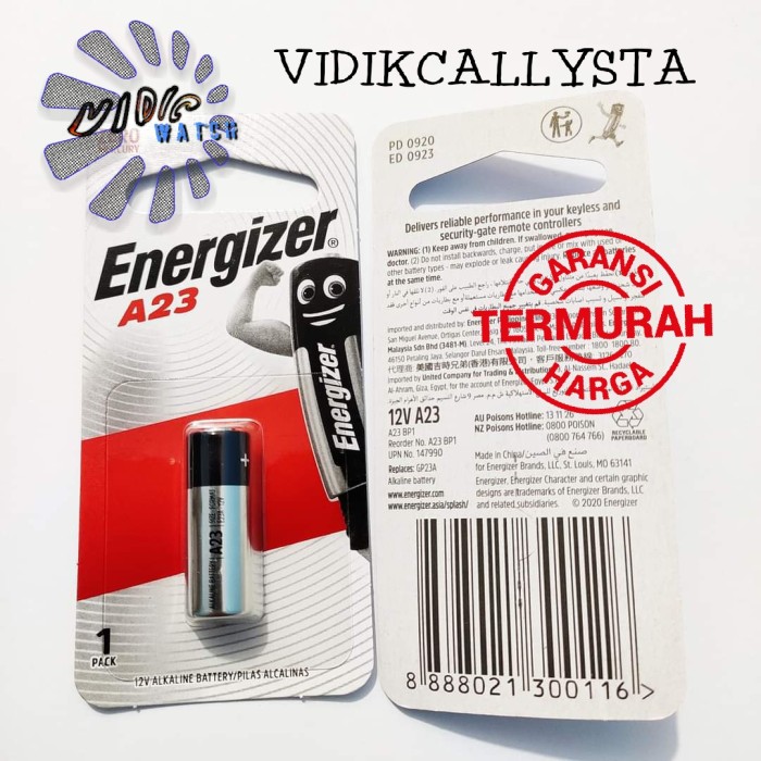 Asli Battery Batrei Baterai Energizer A23 A 23 23A 12V Original