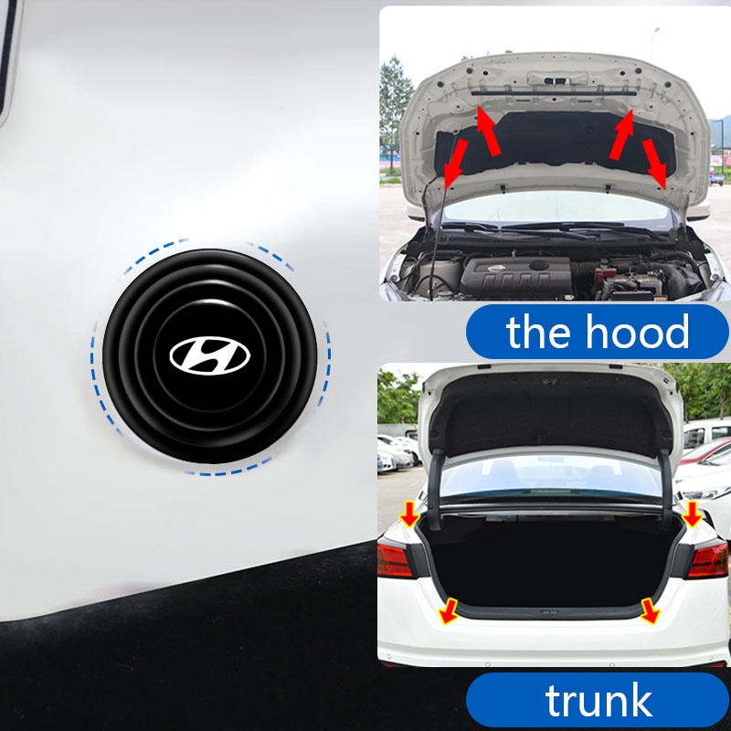 4 / 8/12pcs Stiker Pintu Mobil Bahan Silikon Shockproof Untuk Hyundai Getz Accent Atoz I20 Avega Trajet H1