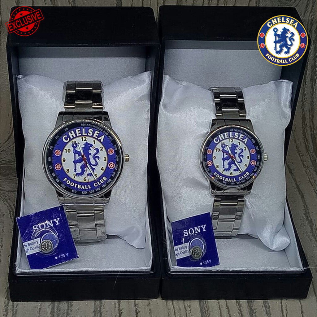 Jam Tangan Couple CHELSEA Rantai Silver