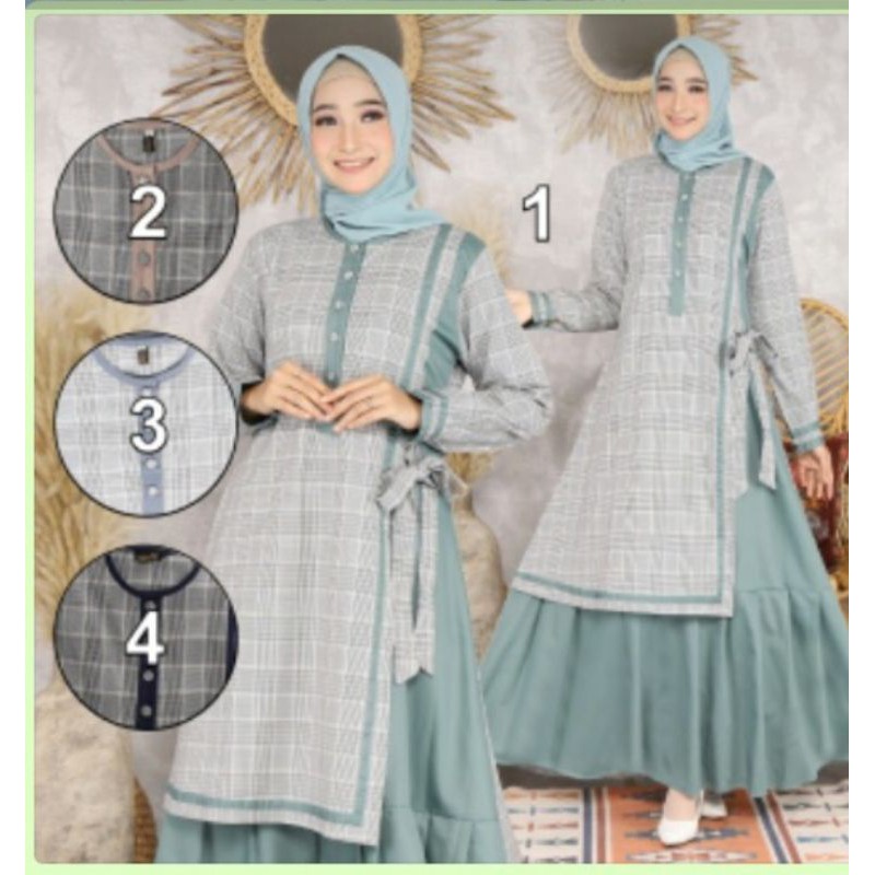 Gamis cantiik bahan kotak