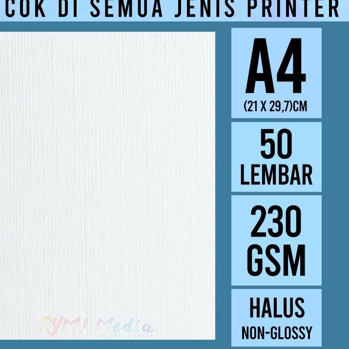 

Berkualitas! LINEN Jepang 230 gsm A4 isi 50 lembar / Kertas HVS Linen Tebal 230 gram Undangan Sertifikat