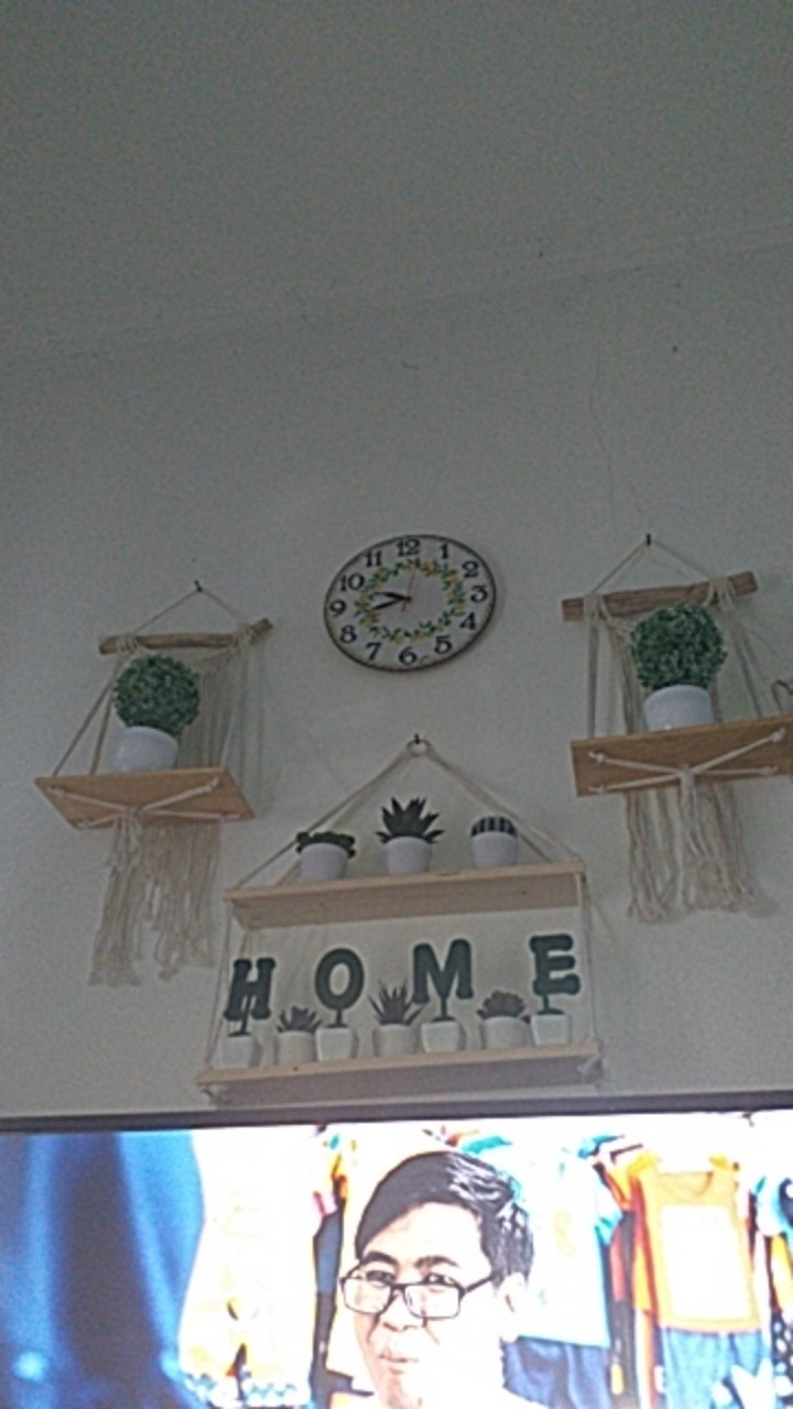 067 Jam Dinding Unik Motif Bunga Hijau