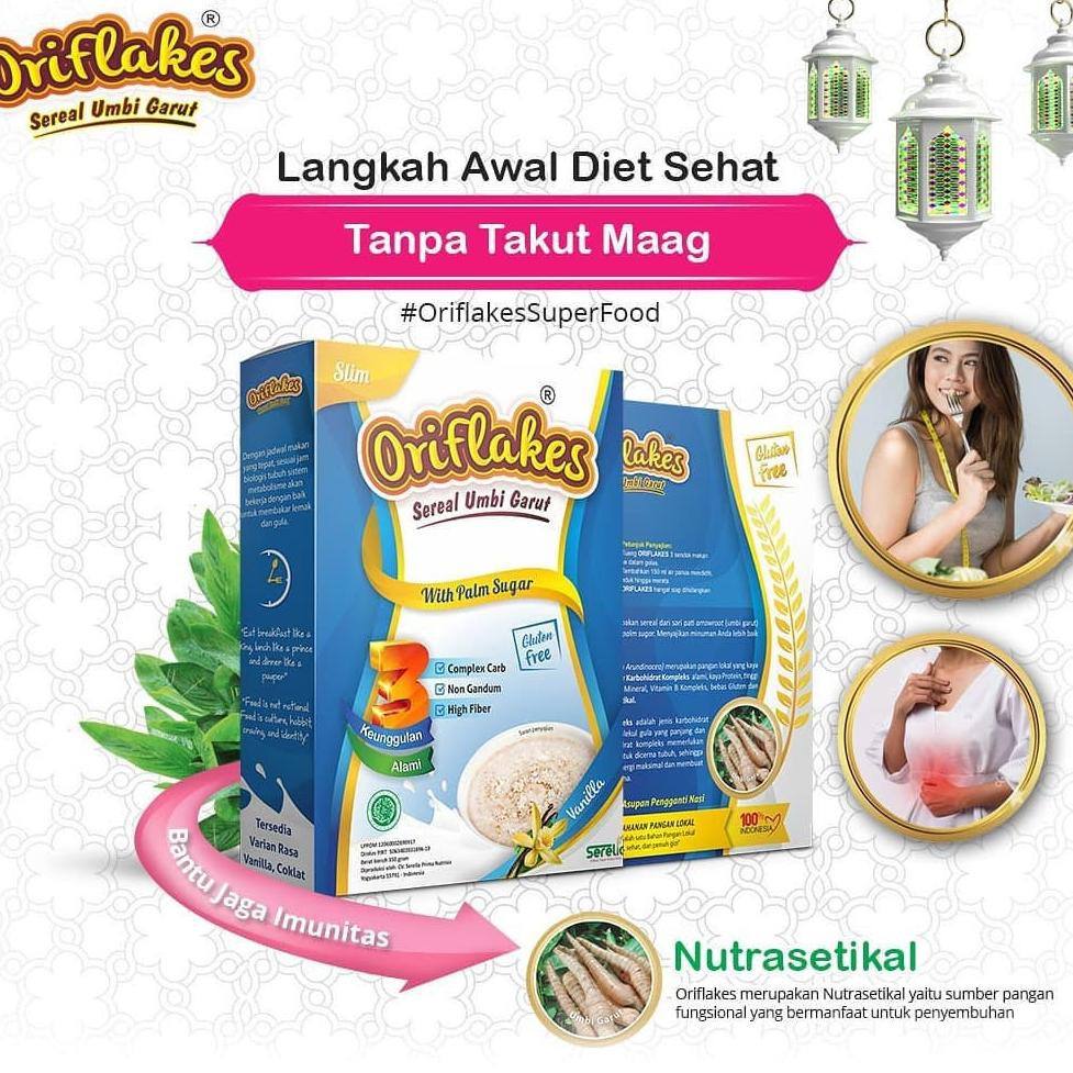 

edr-25 Oriflakes slim DIET Sereal Umbi Garut Asam Lambung **