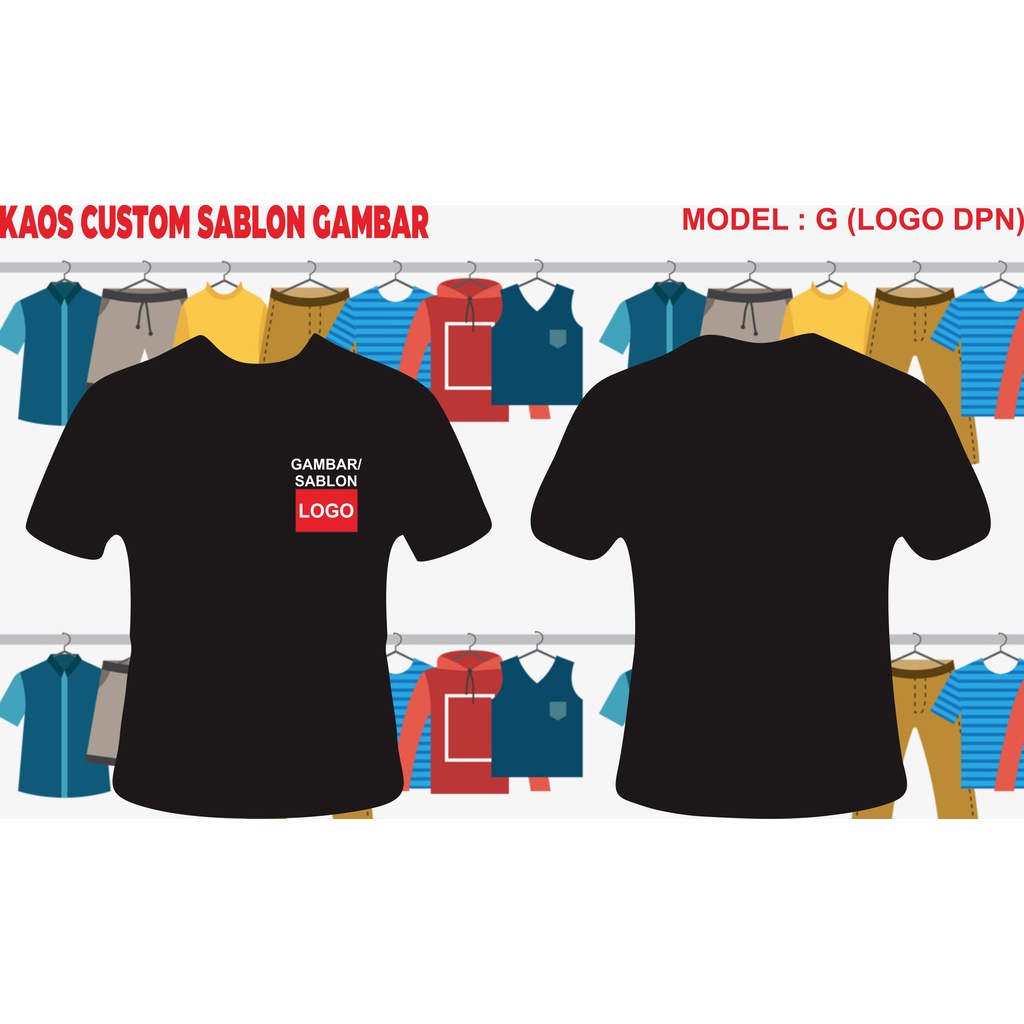 KAOS CUSTOM GAMBAR BISA PESAN SATUAN SABLON DTF/FULL COLOR