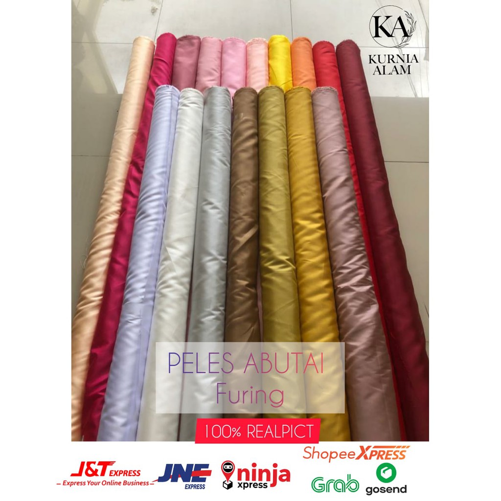 Kain Peles Palace Kahatex Furing Abutai Silk ROLL gulungan Lebar 150cm