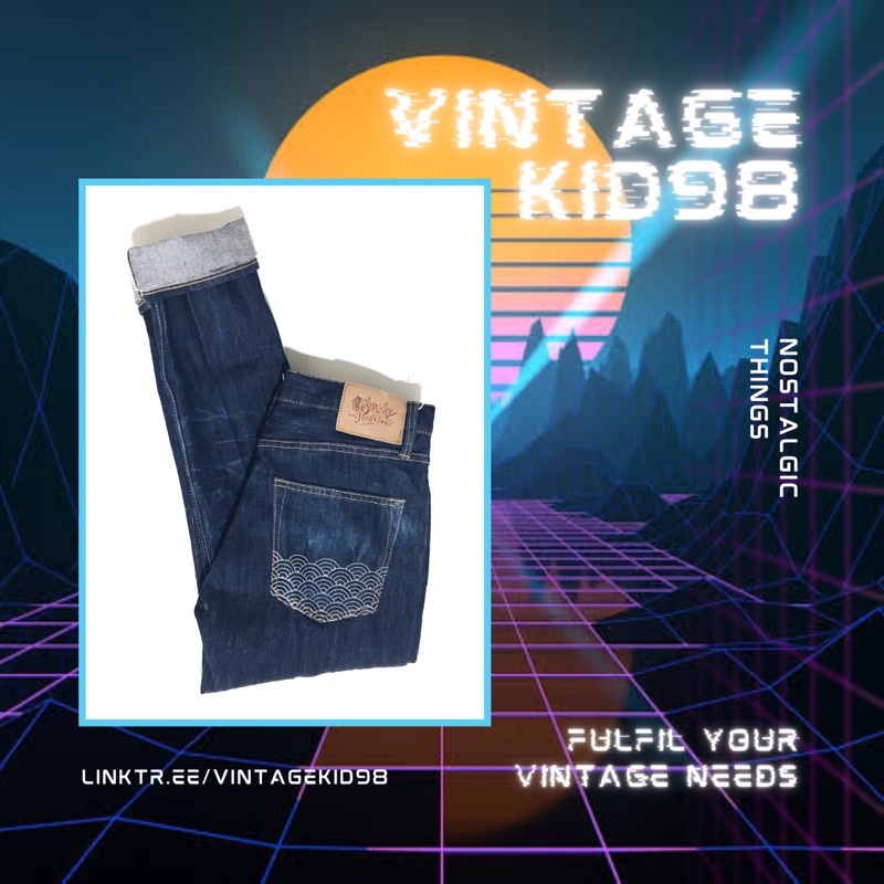 JEANS DENIM CELANA PANJANG BEKAS SECOND BESPOKE PROJECT NOT SAGE OLDBLUE RAW