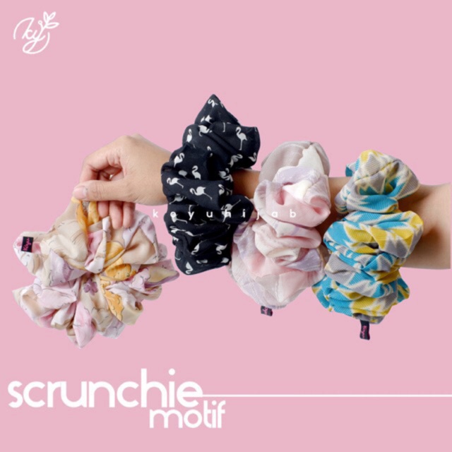 Scrunchie motif murah (random) IDR 7000 grosir