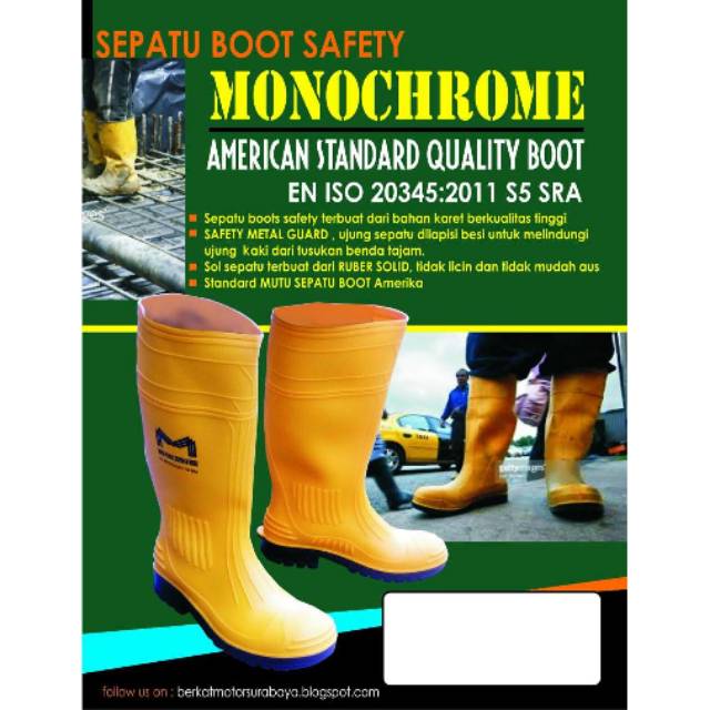 Sepatu Boot Safety Monochrome
