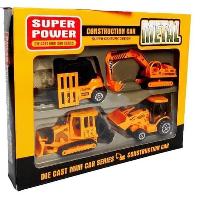 Promo  barang baru  Mainan Excavator Bulldozer Beko Grader Die Cast Metal Construction F4