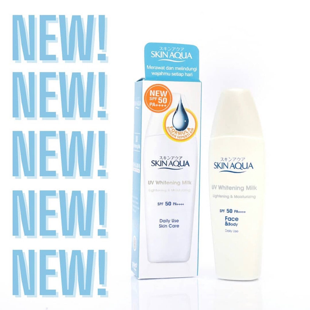 `ღ´ PHINKL `ღ´ skin aqua UV Whitening milk spf 50 (putih) anti matahari UVA UVB skincare sunblock sunscreen