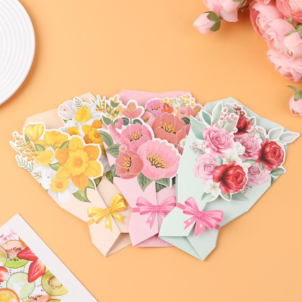 R-flower Flower Series Card Perlengkapan Pesta Kartu Kata Berkah Kreatif Kartu Lipat 3D