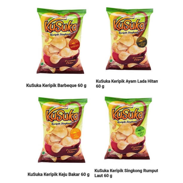 

KuSuka Kripik Barbaque-Keju Bakar-Ayam Lada-Rumput Laut 60 g