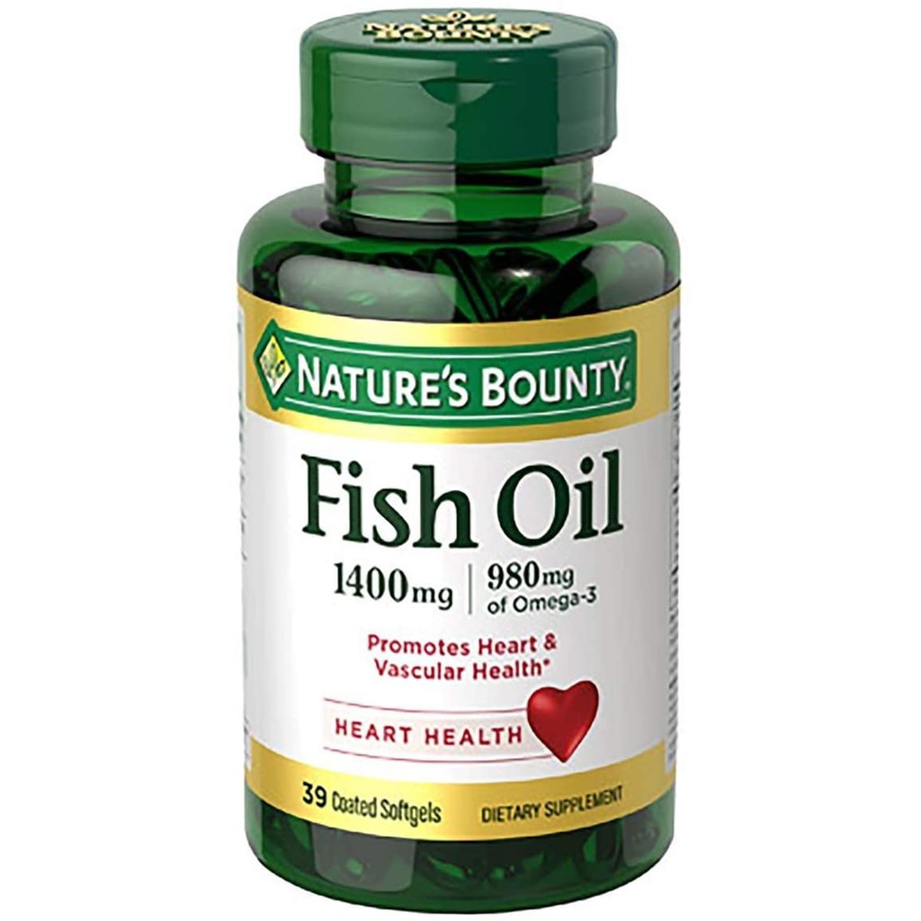 Nature’s Bounty Fish Oil, 1400mg, 980mg of Omega-3, isi 39 Softgels