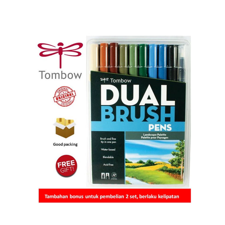 

Tombow Dual Brush Pen ABT, Landscape Palette, set 10 colors