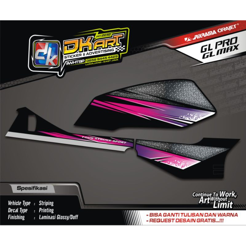 Striping Variasi GL Pro Neotech 97' Original Custom Pink Ungu