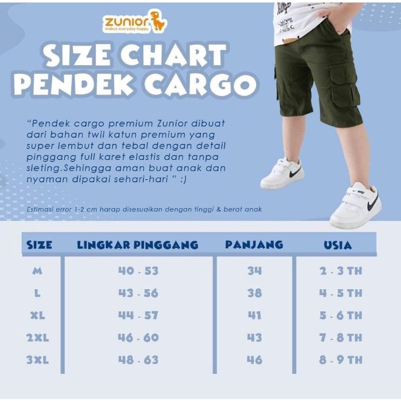 Celana Pendek Anak Laki laki Cargo Chinos Pdl Bahan Katun Warna Hitam Army Abu Banyak Saku Pakaian Harian Short Kargo ZUNIOR