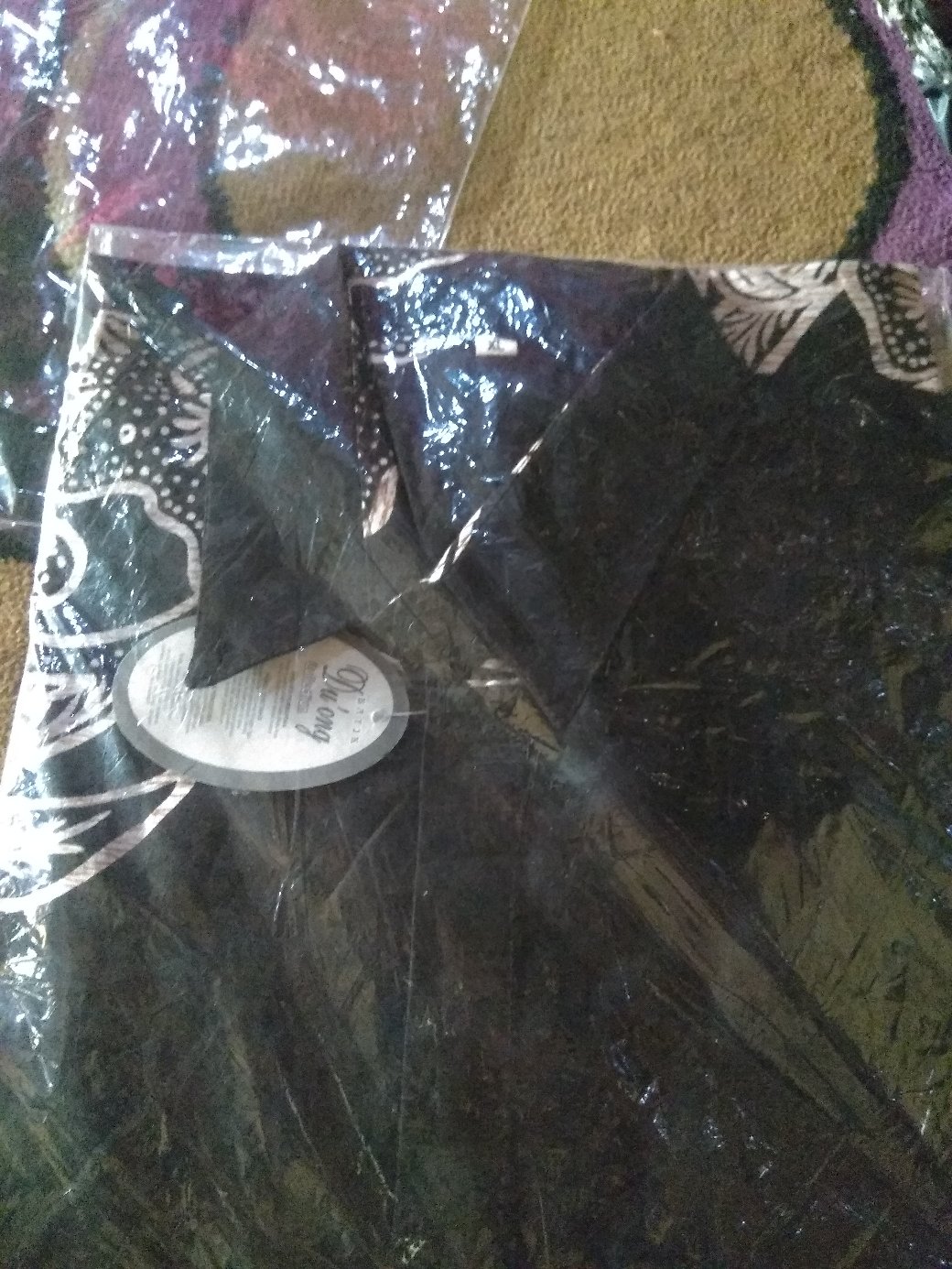 Tey-17 Batik Pria Asj Sa Hrb026 Kenongo Kemeja Batik Panjang Pekalongan Padi M L Xl Sogan Tulis