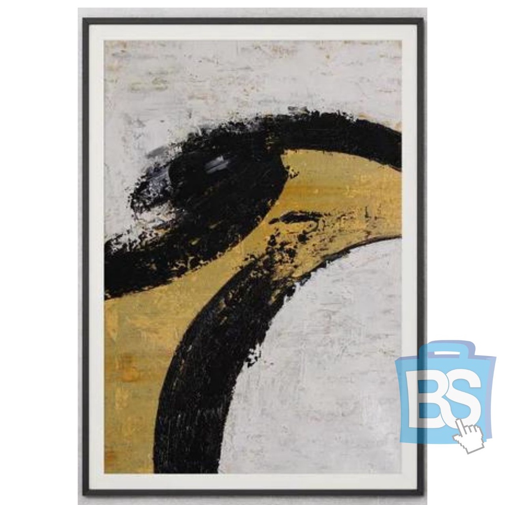 LUKISAN ABSTRAK EMAS DALAM HITAM ABSTRAK CUSTOM KAIN KANVAS TERBAIK MARSOTO CAT AKRILIK ORIGINAL ABS