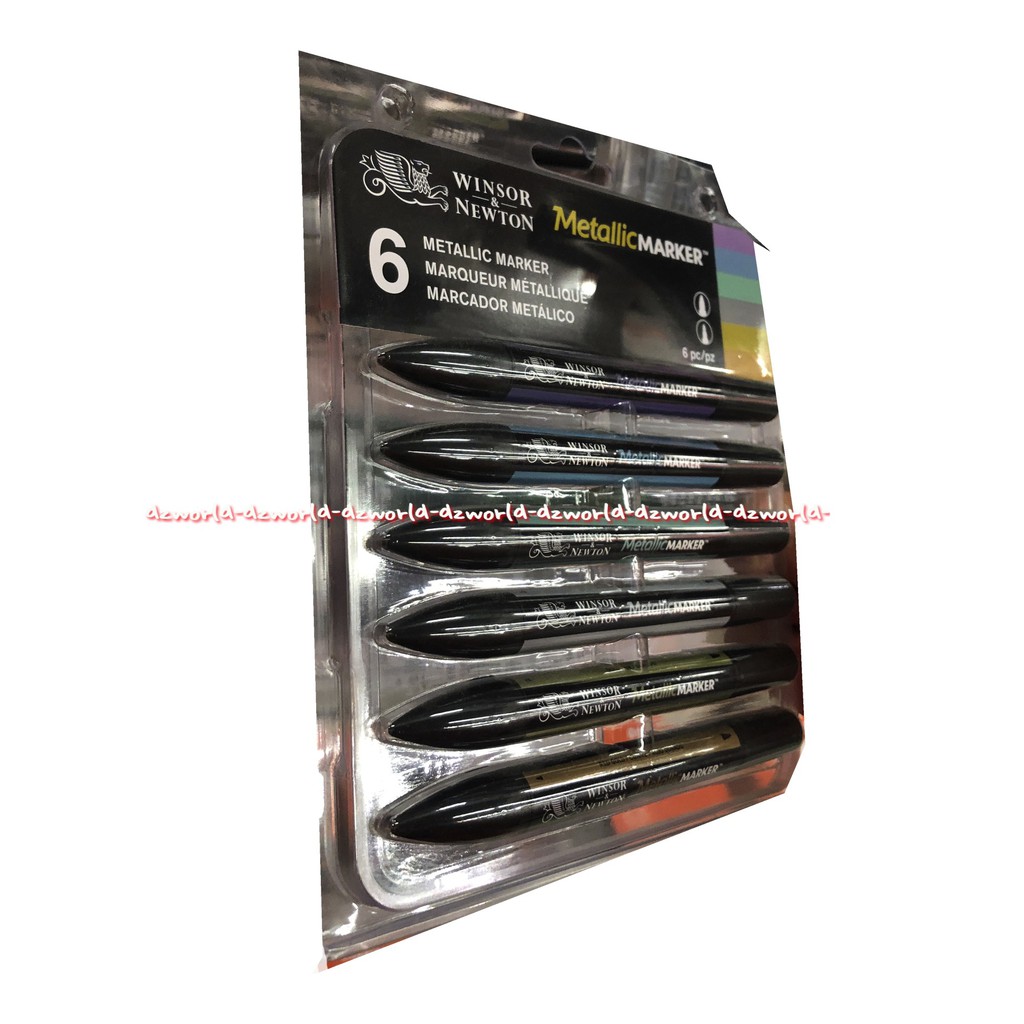 Winsor &amp; Newton Metalic Marker 6pcs Spidol Warna Metalik