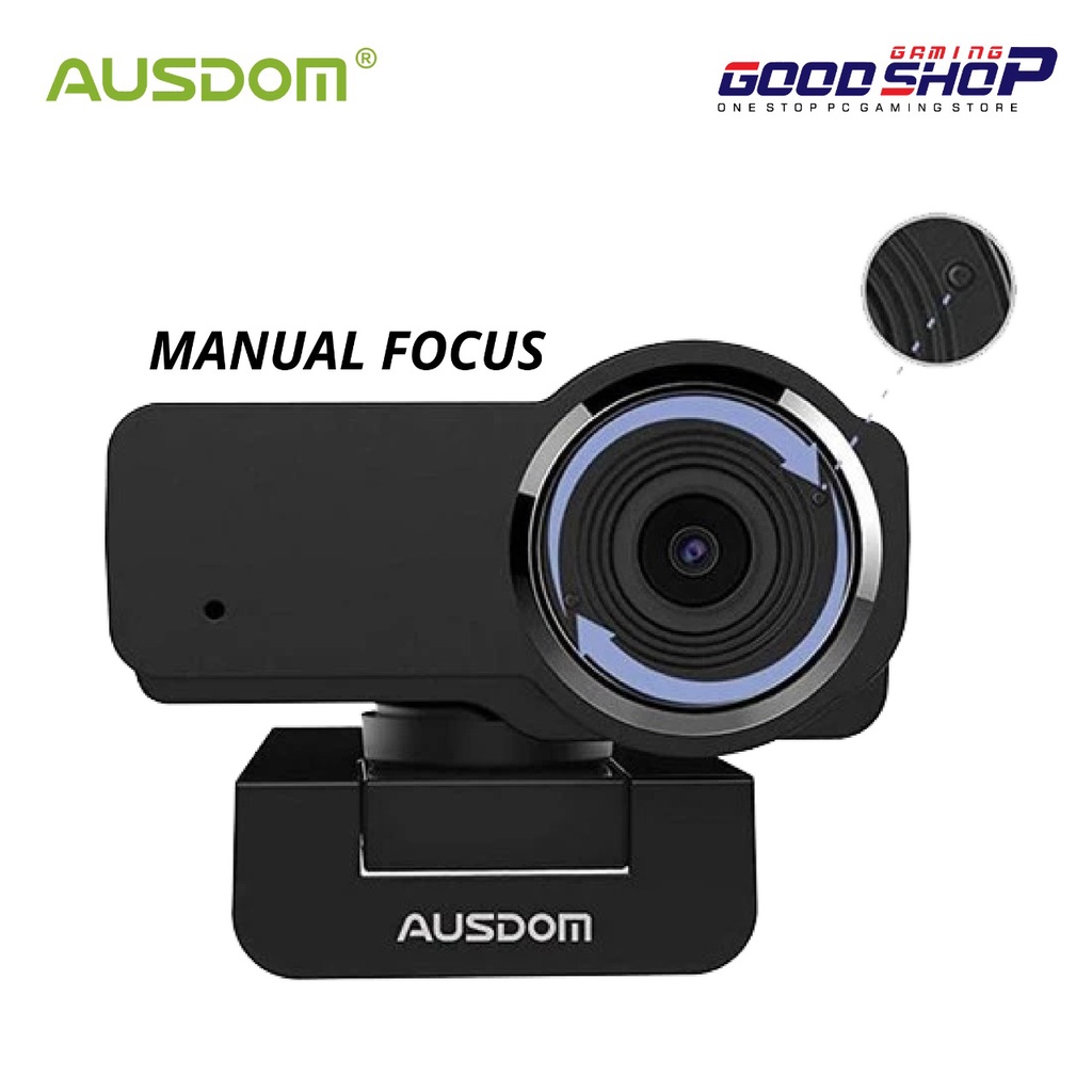 AUSDOM WebCam 1080P 12MP with Built-in Mic Live Streaming - AW635